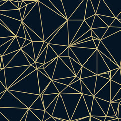 Golden lines triangle illustration on dark background