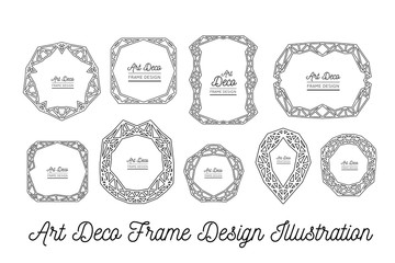Art deco decorative frame. Wedding invitation. 