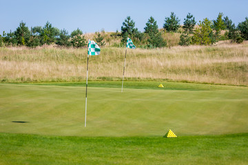 Obraz premium golf course with flags