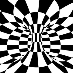 Black and white checkered torus. Vector illustration