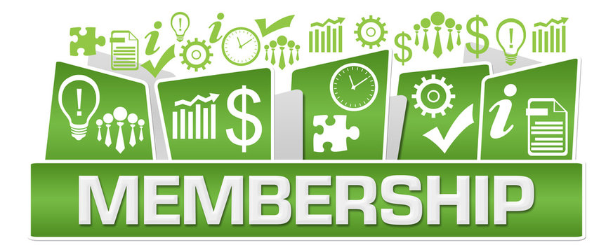 Membership Business Symbols On Top Green 