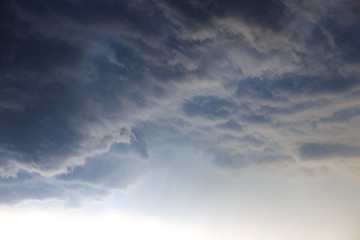 Dark and Dramatic Storm Clouds closeup on the Sky Background