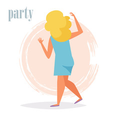 Dancing. Office party. Character Vector. Cartoon. Isolated art on white