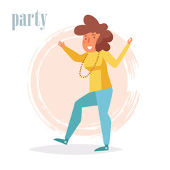 Dancing. Office party. Character Vector. Cartoon. Isolated art on white