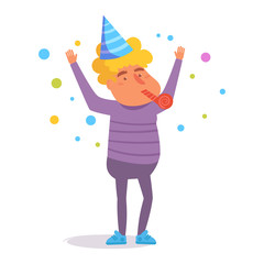 Lonely birthday Vector. Cartoon. Isolated art on