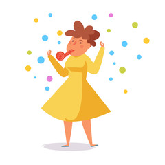 Dancing. Office party. Character Vector. Cartoon. Isolated art on white