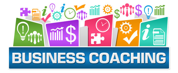 Business Coaching Business Symbols On Top Colorful 