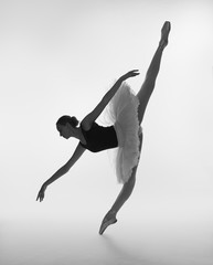 Ballerina in a ballet tutu in the studio