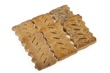 Figured shortbread cookie with jam.