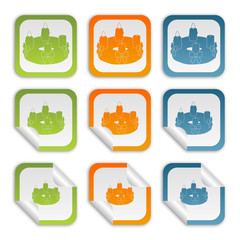 Aufkleber Set - grün orange blau - 2. Advent