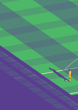 football goalkeeper stood alone on the pitch 