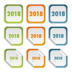 Aufkleber Set - grün orange blau - 2018