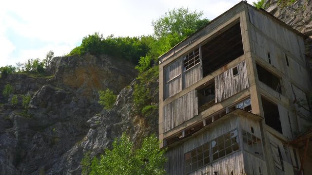 Old Medieval Fortress Golubac Other Side Abandoned Bulding From Old Mine, Serbia