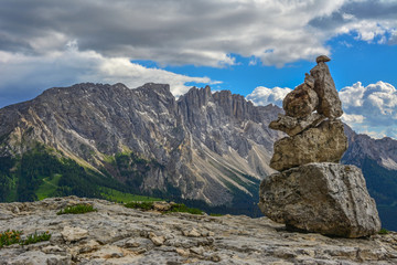 Italy Dolomites Latemar stoneman