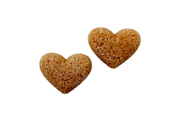 Brauner Zuckerwürfel in Herzform