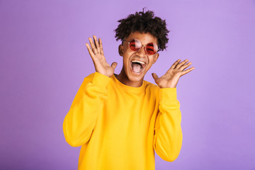 Portrait of a happy young afro american man