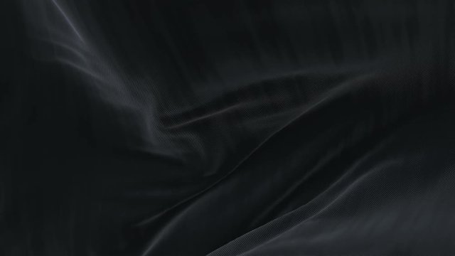 4k seamless Wave black satin fabric Background.Silk cloth fluttering in the wind.tenderness and airiness.3D digital animation of a waving cloth.