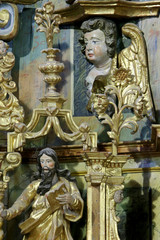 Fototapeta na wymiar Angelots baroques. Eglise Notre-Dame de la Gorge. Les Contamines-Montjoie. / Baroque angels. Church of Our Lady of the Gorge. Contamines-Montjoie.