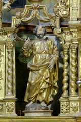 Obraz premium Statue baroque. Eglise Notre-Dame de la Gorge. Les Contamines-Montjoie. / Baroque statue. Church of Our Lady of the Gorge. Contamines-Montjoie.