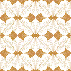 Vector floral damask seamless pattern. Elegant abstract art nouveau background. Classic flower motif texture.