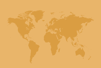 Fototapeta na wymiar World map cream background