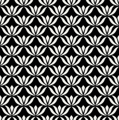 Vector Floral Ornamental Seamless Pattern. Geometric Flower Stylish Texture. Abstract Retro Tile Texture.