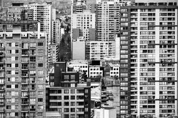 Fototapeta na wymiar Abstract view of buildings in the city of Santiago, Chile