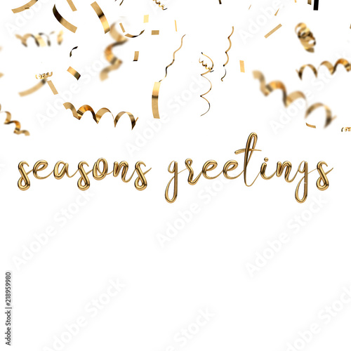 Seasons Greetings Golden Hand Written Festive Message With Gold