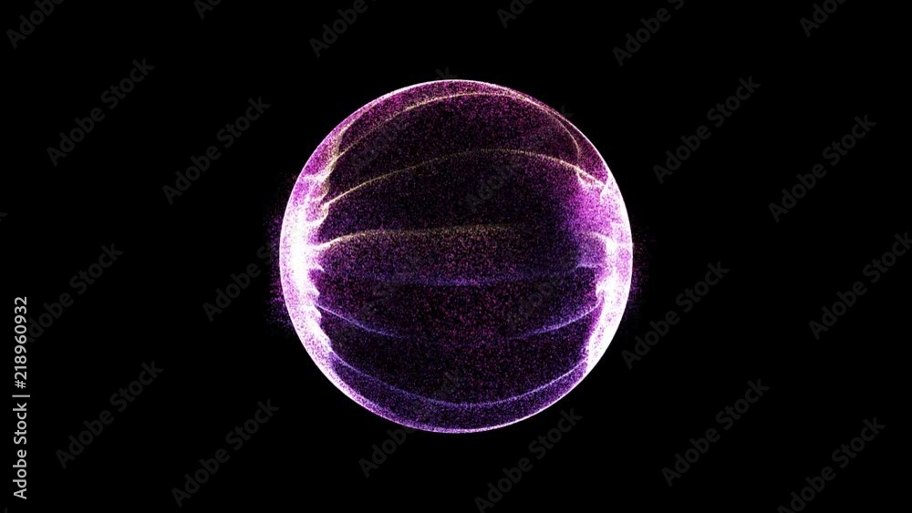 Aufkleber Sphere Purple Plasma Moving Particle Form Motion Background