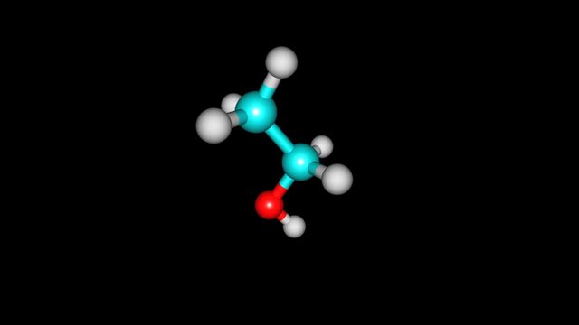 Rotating ethanol molecule
