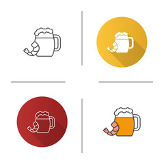 Beer mug with shrimp icon