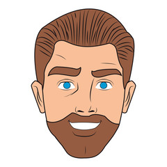Man face with beard pop art cartoon vector illustration graphic design