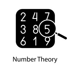 Number theory glyph icon