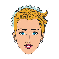 Beautiful bride face pop art vector illustration graphic design