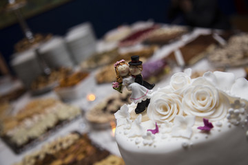 Wedding cakes at a wedding