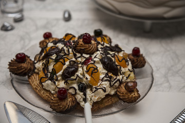 Wedding cakes at a wedding