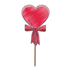 Heart shape lollipop pop art vector illustration graphic design