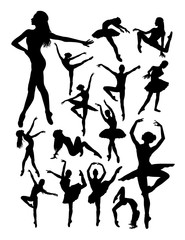 Silhouette of ballerina. Good use for symbol, logo, web icon, mascot, sign or any design you want.