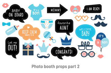 Baby shower photo booth photobooth props set © DandelionFly