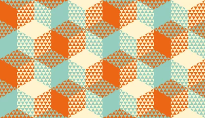 Behang Zeshoeken en driehoeken geometrische naadloze patroon © galyna_p