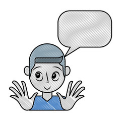 boy happy portrait character speech bubble