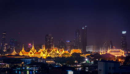 scenic of night royal grand palace of thailand