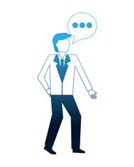 businessman and speech bubble communication