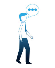 businessman and speech bubble communication