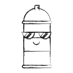 kawaii spray canister with sunglasses character