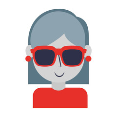 young girl with sunglasses portrait character