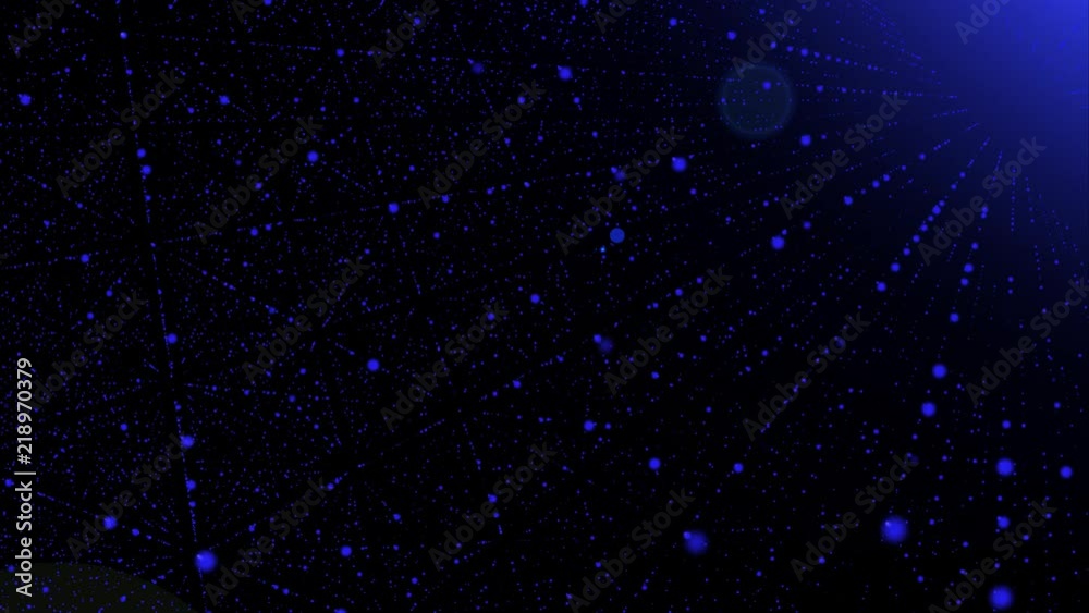 Poster blue flickering moving particle graphic animation background