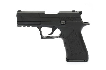 automatic pisto, handgun.l on a white background