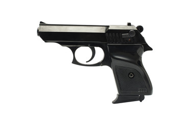 automatic pisto, handgun.l on a white background