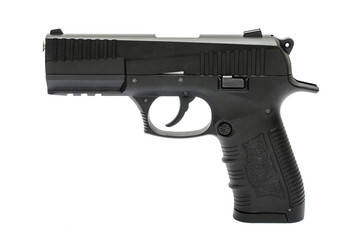 automatic pisto, handgun.l on a white background